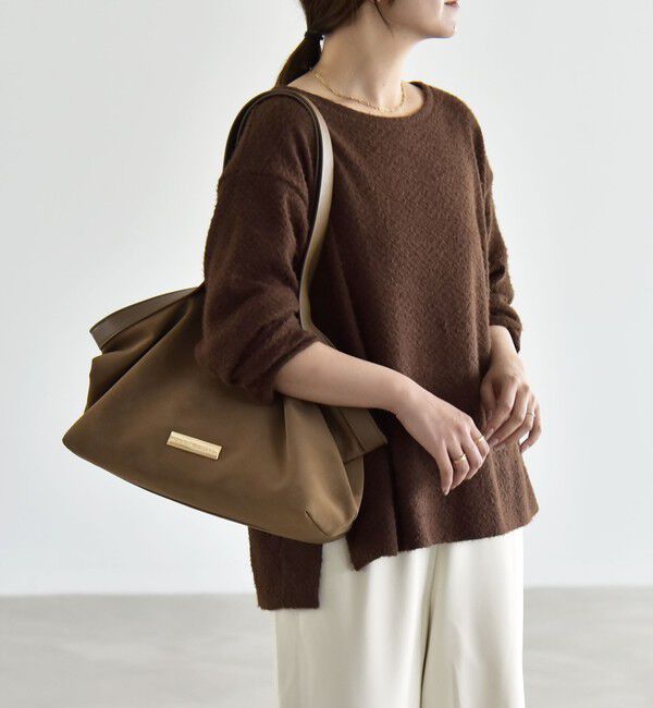 quaranciel「《予約》〈洗濯機可能〉シャギー カット ボートネック ルーズ プルオーバー」|Tシャツ・カットソー|