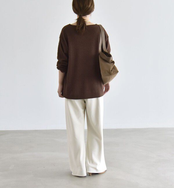 quaranciel「《予約》〈洗濯機可能〉シャギー カット ボートネック ルーズ プルオーバー」|Tシャツ・カットソー|