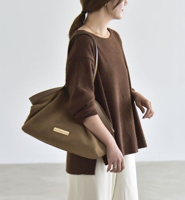 quaranciel「《予約》〈洗濯機可能〉シャギー カット ボートネック ルーズ プルオーバー」|Tシャツ・カットソー|