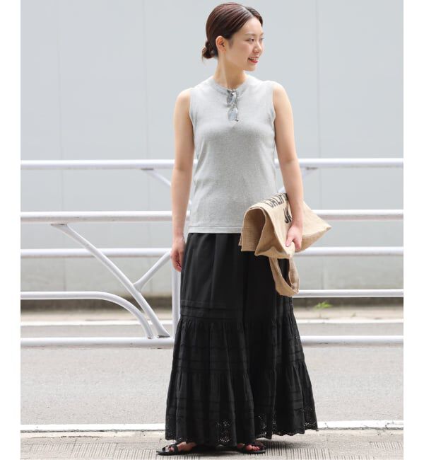 JOURNAL STANDARD relume「《WEB限定追加2》コットンボイルタック刺繍ロングスカート」|スカート|