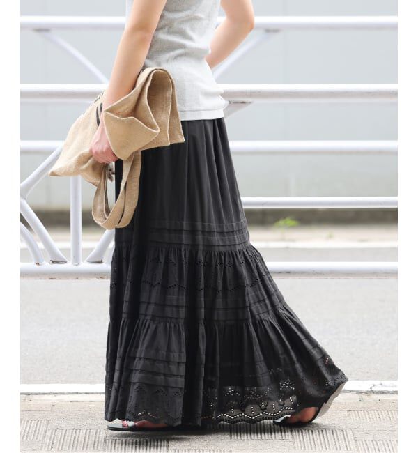 JOURNAL STANDARD relume「《WEB限定追加2》コットンボイルタック刺繍ロングスカート」|スカート|