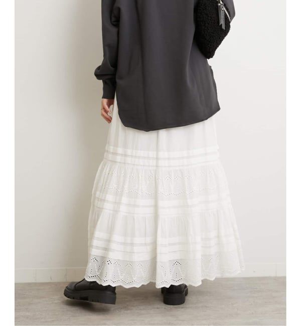 JOURNAL STANDARD relume「《WEB限定追加2》コットンボイルタック刺繍ロングスカート」|スカート|