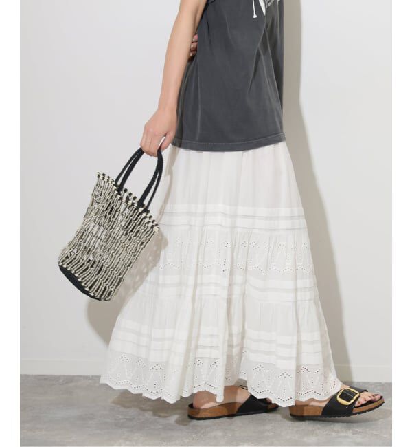 JOURNAL STANDARD relume「《WEB限定追加2》コットンボイルタック刺繍ロングスカート」|スカート|