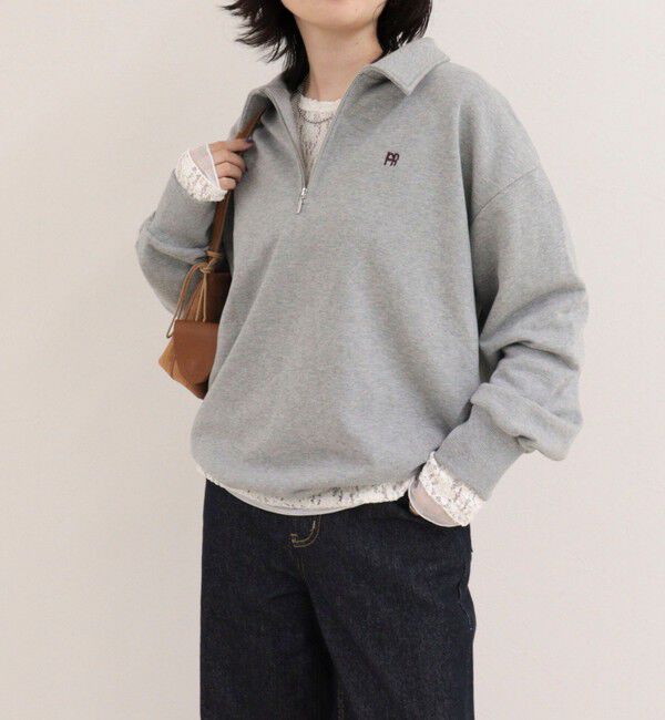 fredy emue「FR刺しゅう衿付きハーフZIPスウェットプルオーバー」|スウェット・ジャージ|