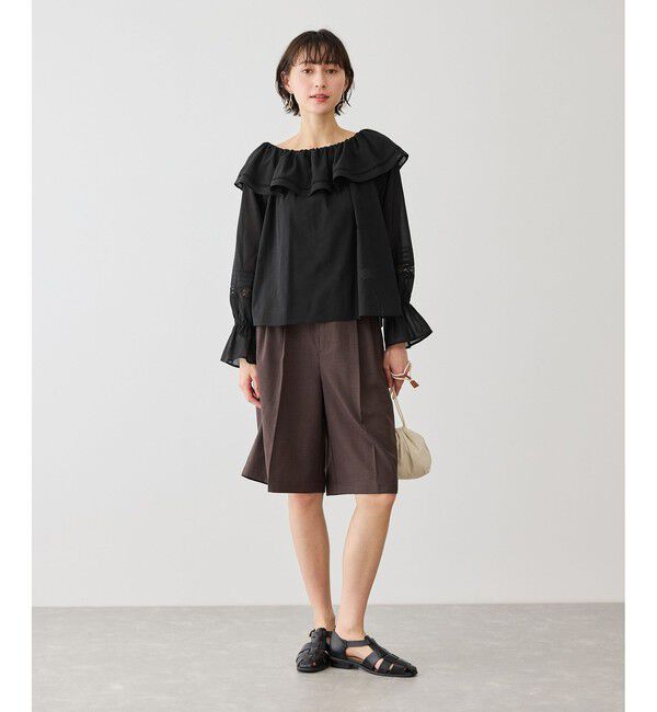 Rope&rsquo;Picnic「お着軽シャツシリーズ レース使い2WAYオフショルシアーブラウス/接触冷感・通気性」|シャツ・ブラウス|