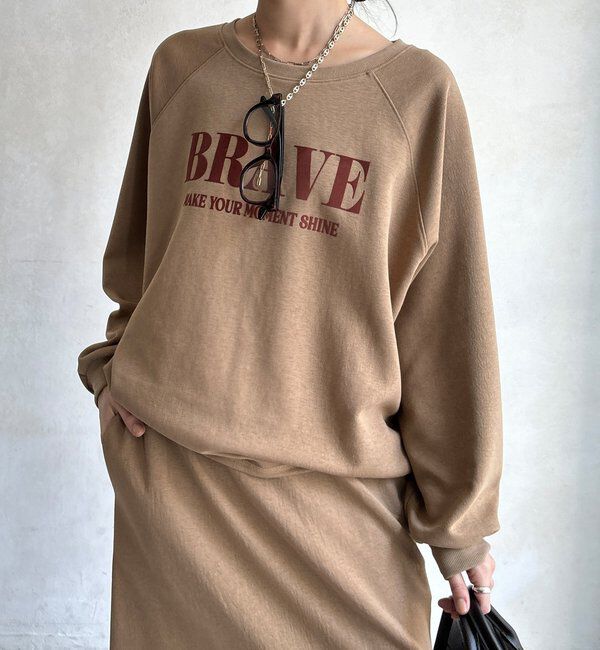  「【セット着用可能】フロッキーロゴトップス」|Tシャツ・カットソー|ベージュ