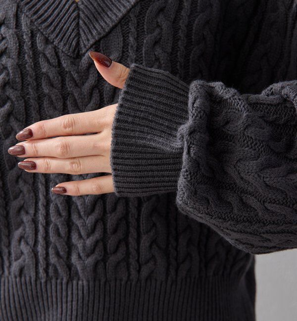  「【2026AW Debut】【UNFORM】ケーブルショートニット」|ニット・セーター|