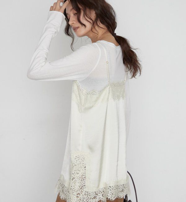  「サテンレースキャミチュニック」|シャツ・ブラウス|