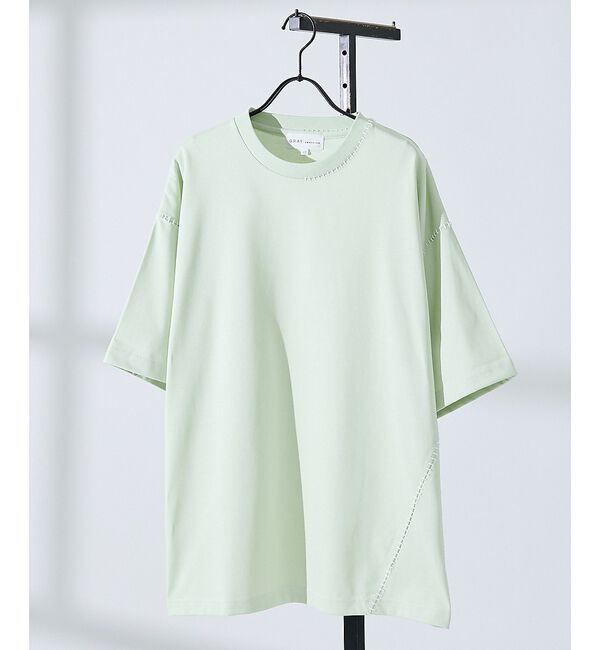 ABAHOUSE「ハンドステッチ 半袖Tシャツ」|Tシャツ・カットソー|イエロー