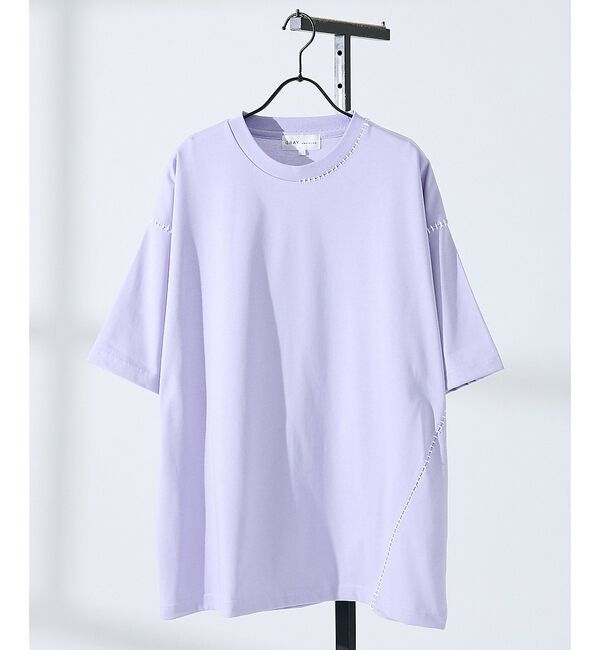 ABAHOUSE「ハンドステッチ 半袖Tシャツ」|Tシャツ・カットソー|ラベンダー