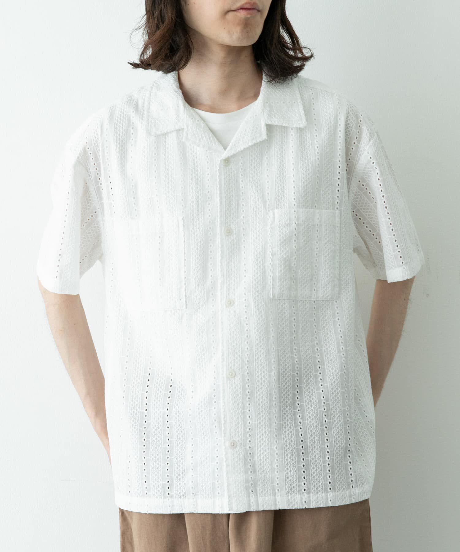 Sonny Label 「レース刺繍ショートスリーブシャツ」|シャツ・ブラウス|