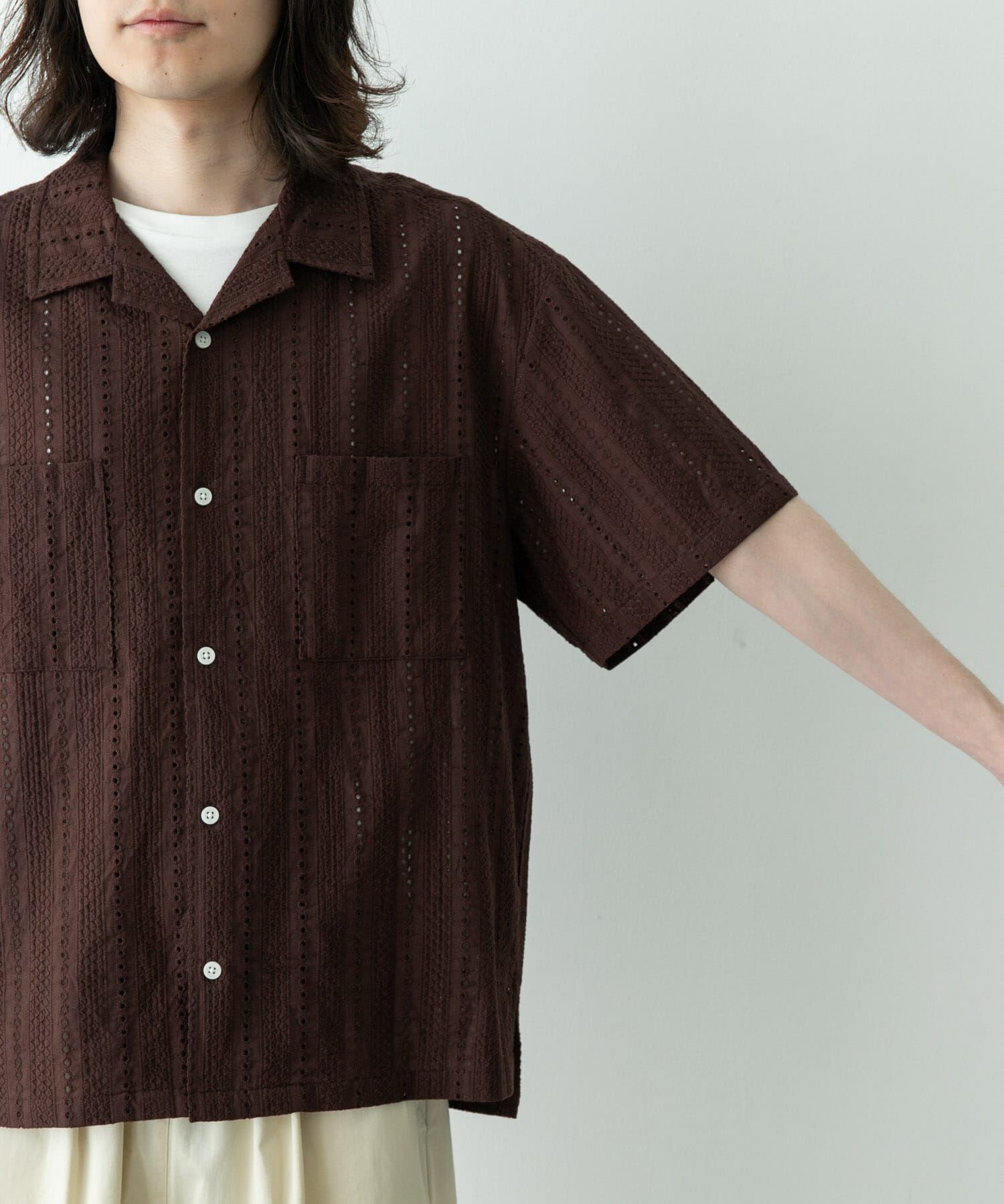 Sonny Label 「レース刺繍ショートスリーブシャツ」|シャツ・ブラウス|
