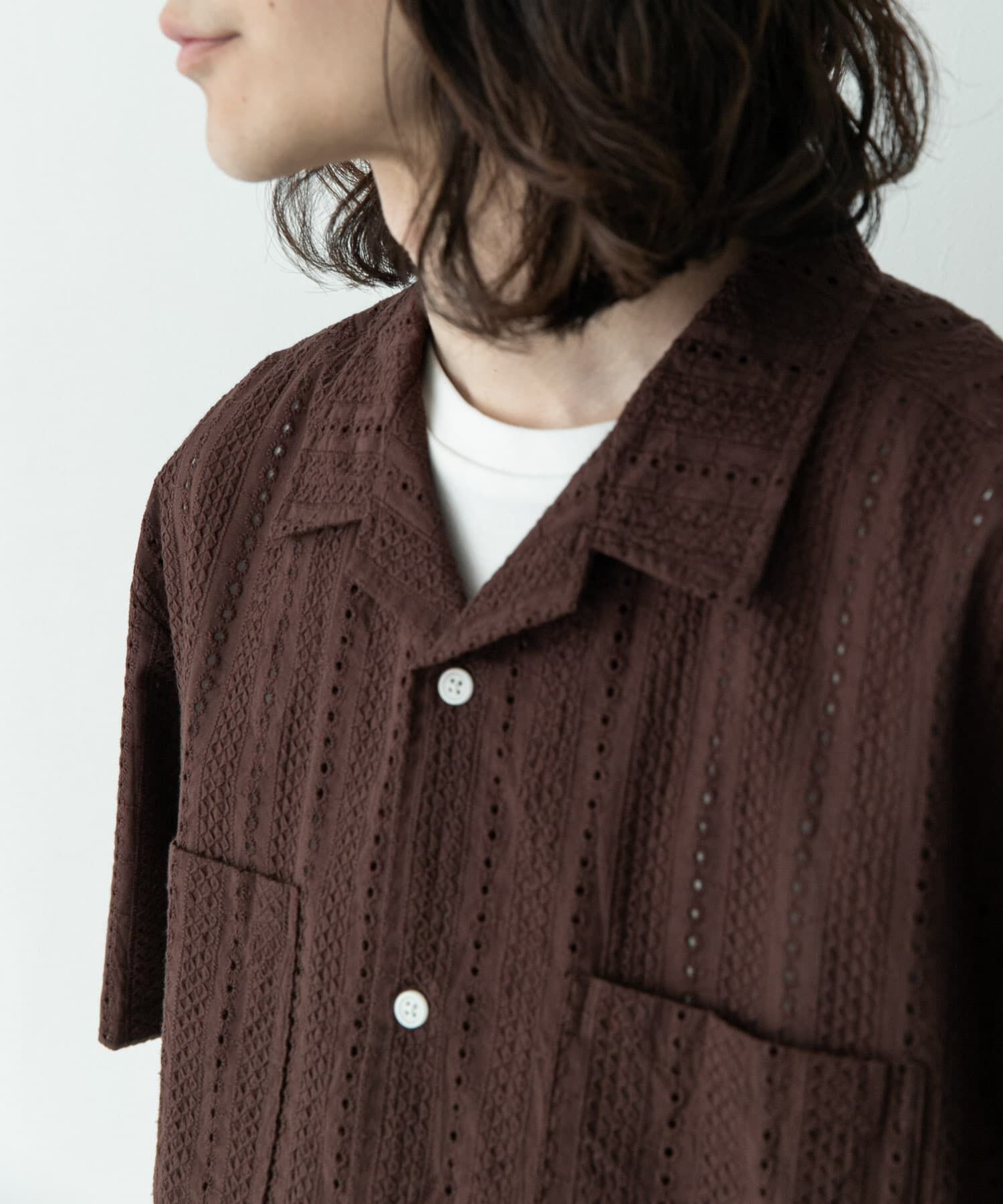 Sonny Label 「レース刺繍ショートスリーブシャツ」|シャツ・ブラウス|