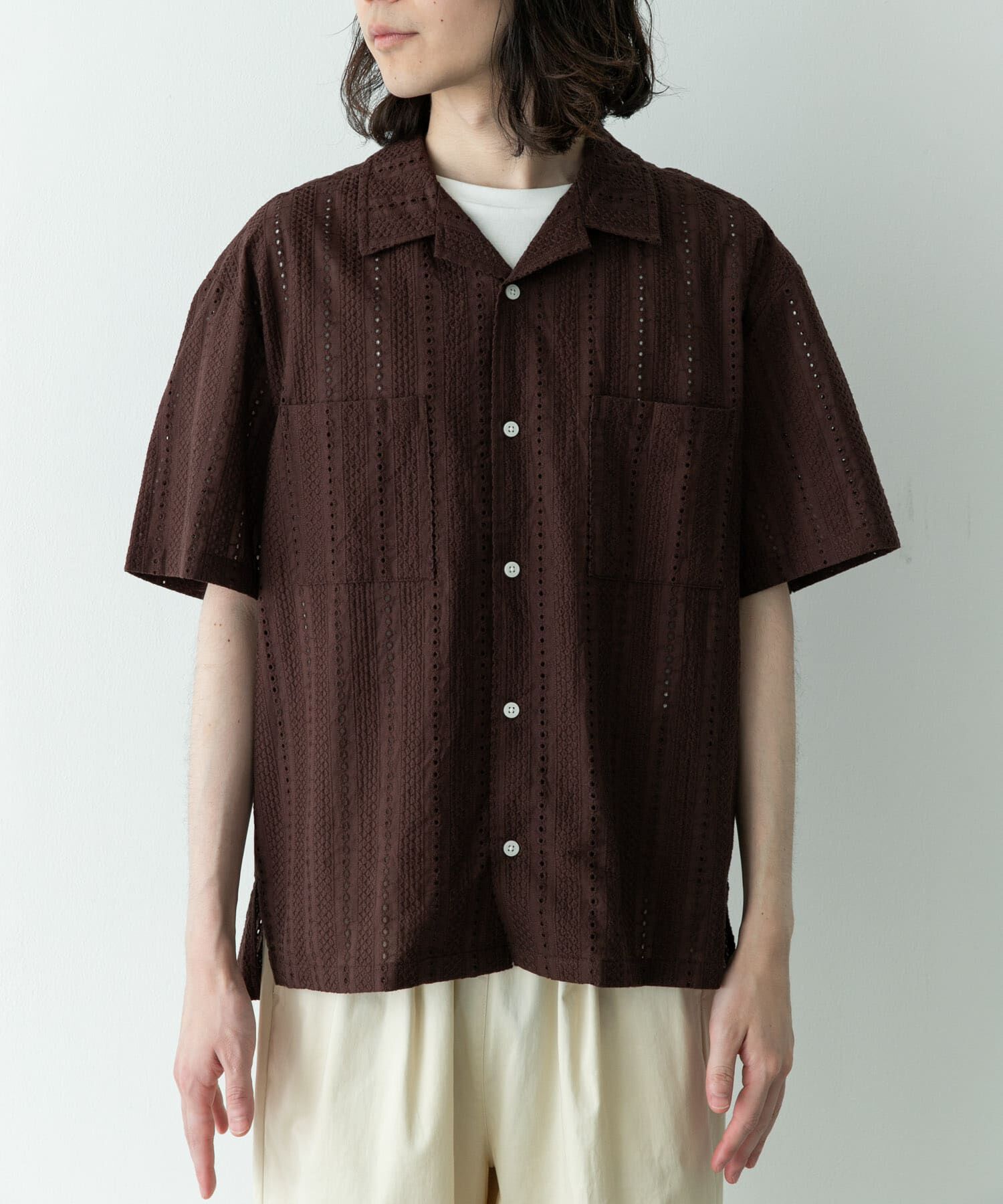 Sonny Label 「レース刺繍ショートスリーブシャツ」|シャツ・ブラウス|