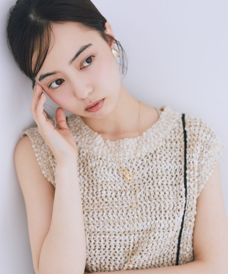 earth music&ecology「配色ラインMIXニットベスト」|ベスト・ジレ|