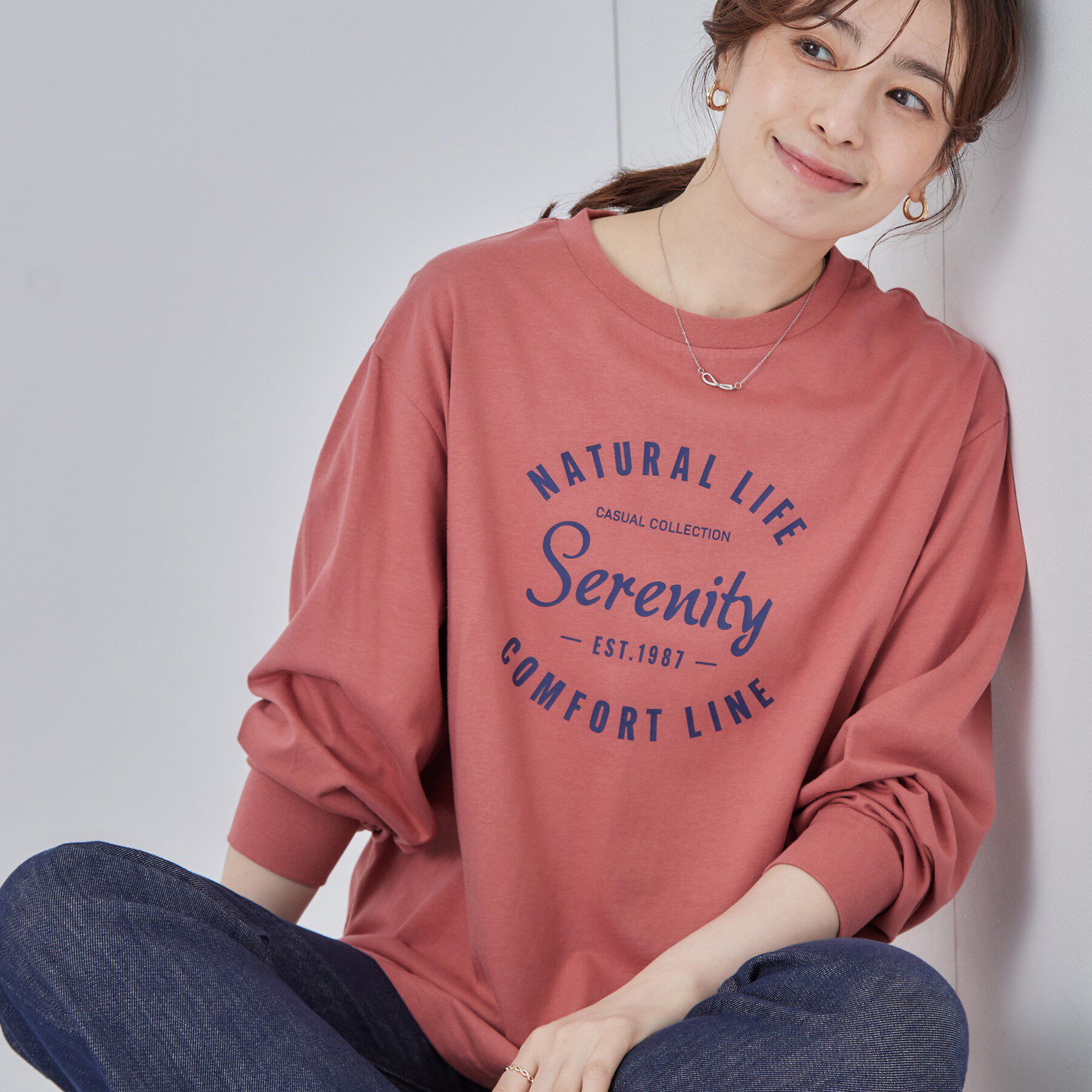 SHOO･LA･RUE「【S-LL】デイリー使いに 選べる6柄プリントロンT」|Tシャツ・カットソー|ピンク(471)