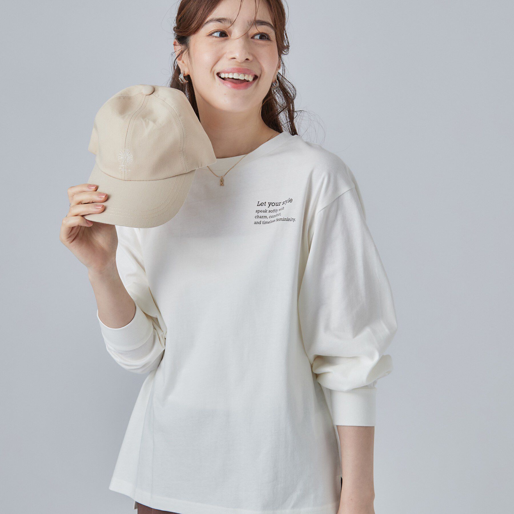 SHOO･LA･RUE「【S-LL】デイリー使いに 選べる6柄プリントロンT」|Tシャツ・カットソー|ホワイト(701)