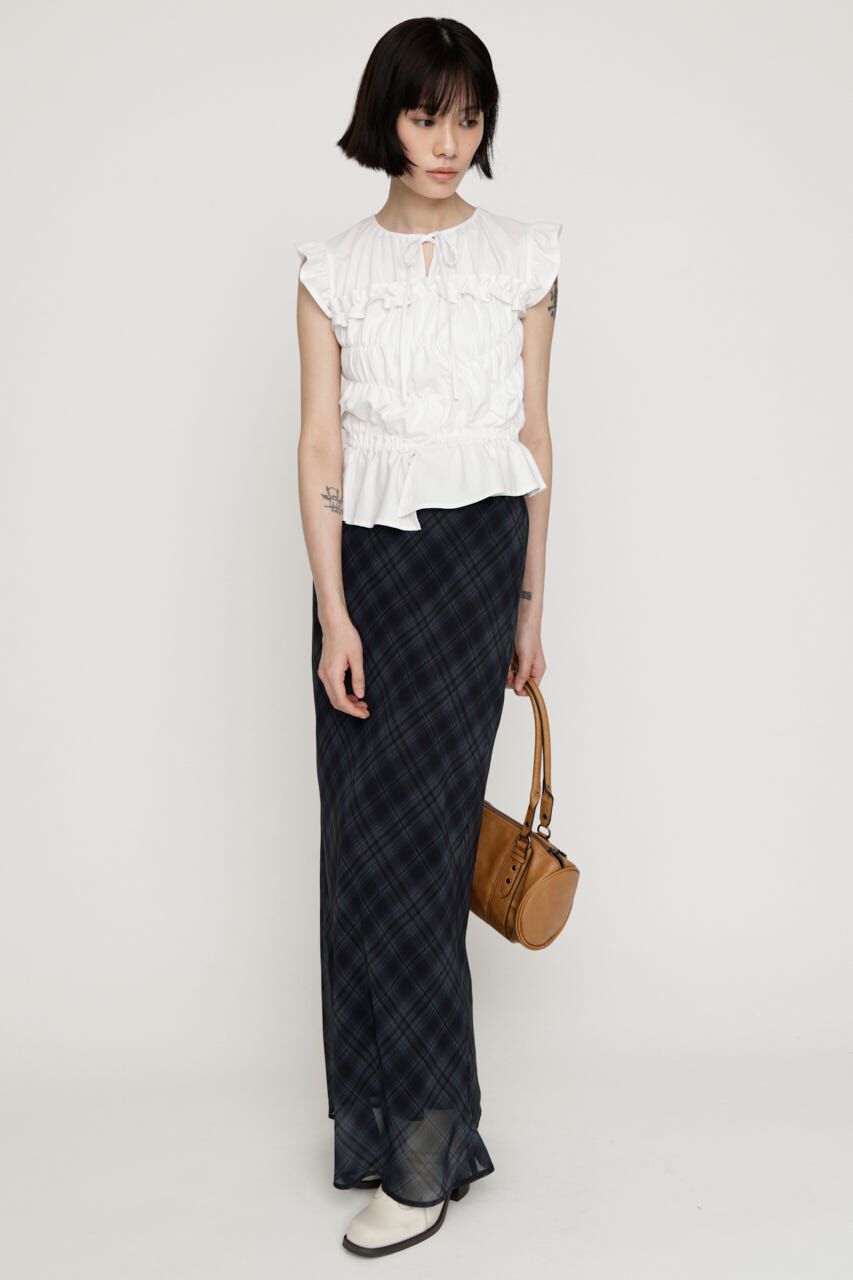 SLY「ASYMMETRY SHIRRING トップス」|タンクトップ|
