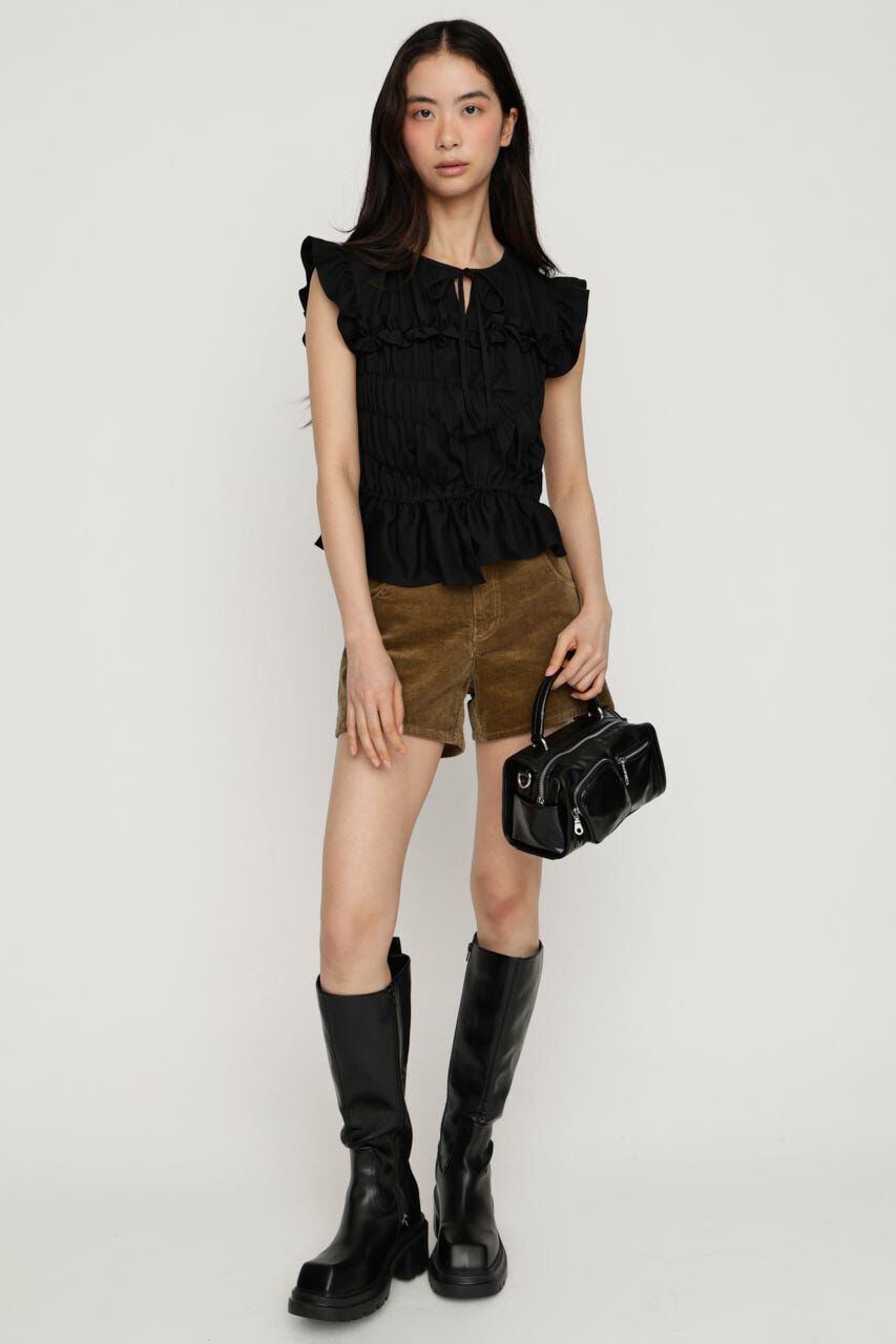 SLY「ASYMMETRY SHIRRING トップス」|タンクトップ|