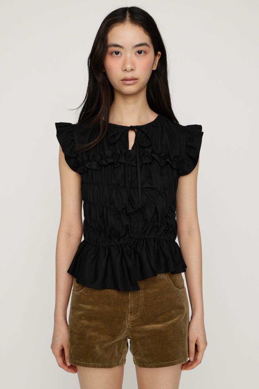SLY「ASYMMETRY SHIRRING トップス」|タンクトップ|