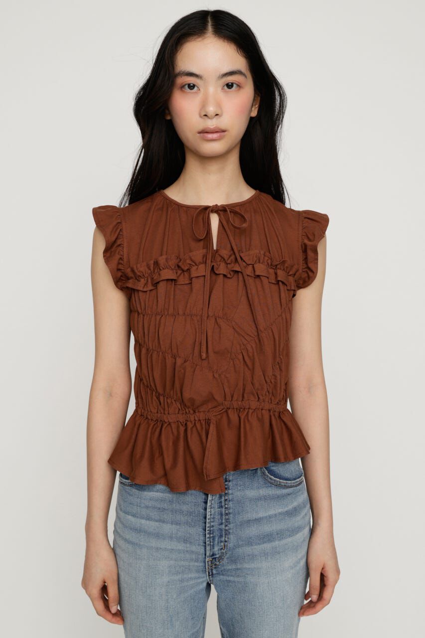 SLY「ASYMMETRY SHIRRING トップス」|タンクトップ|
