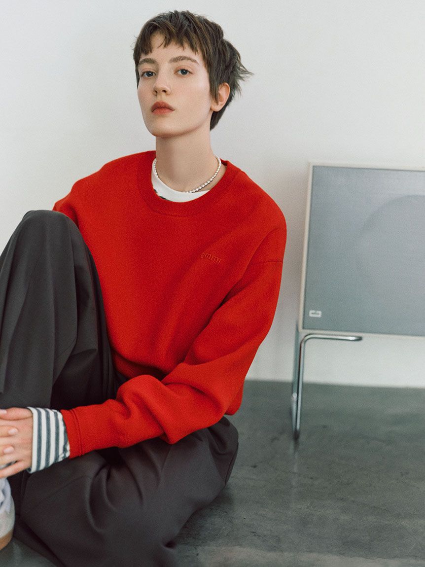 emmi atelier「emmiロゴクロップドボーダーカットソー」|Tシャツ・カットソー|