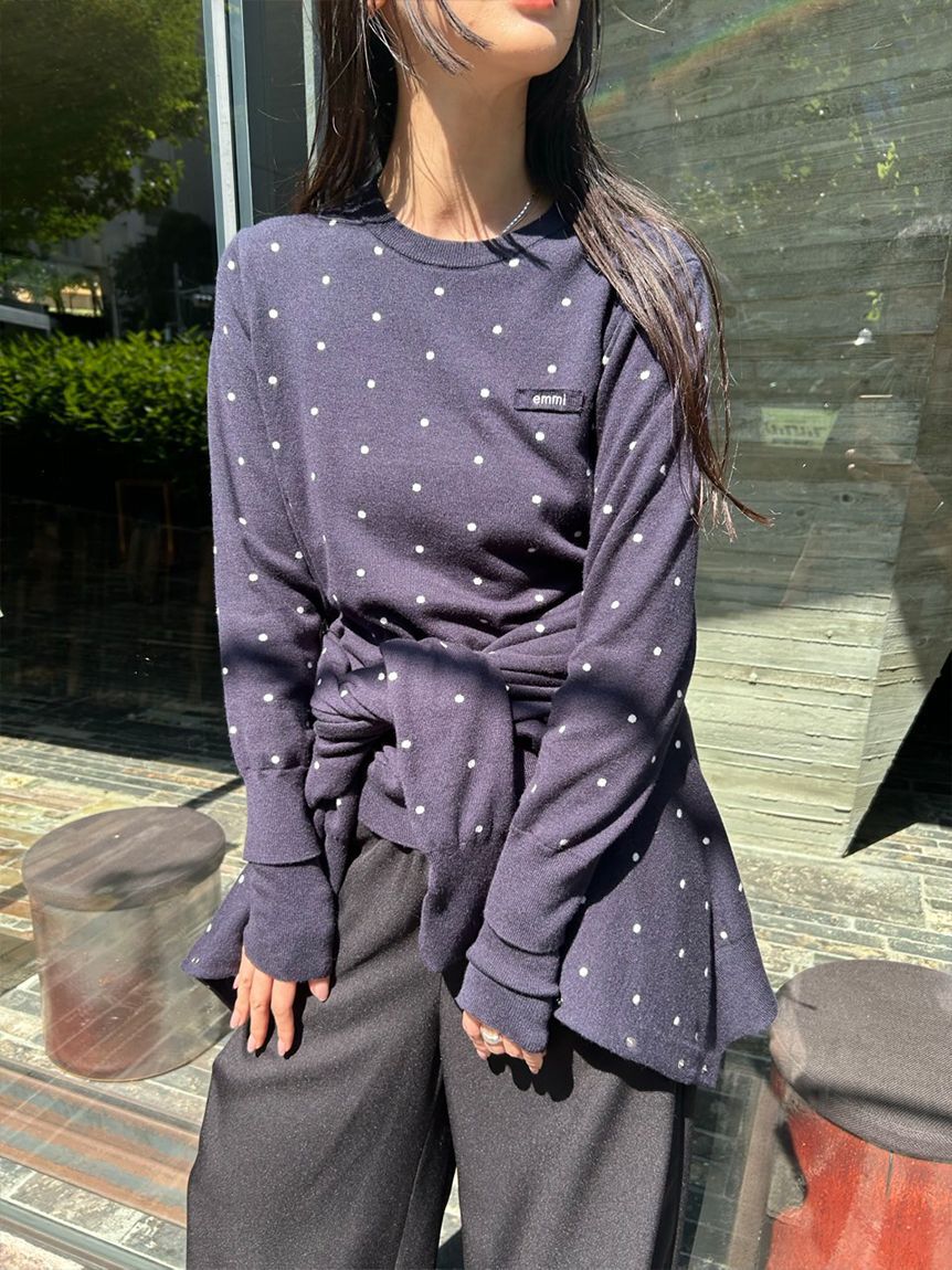 emmi atelier「【ONLINE限定カラーあり】emmiロゴクルーネックニットカーディガン」|カーディガン|