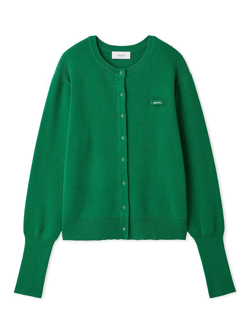 emmi atelier「【ONLINE限定カラーあり】emmiロゴクルーネックニットカーディガン」|カーディガン|GRN
