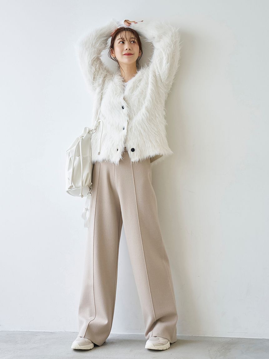 emmi atelier「Vネックシャギーニットカーディガン」|カーディガン|