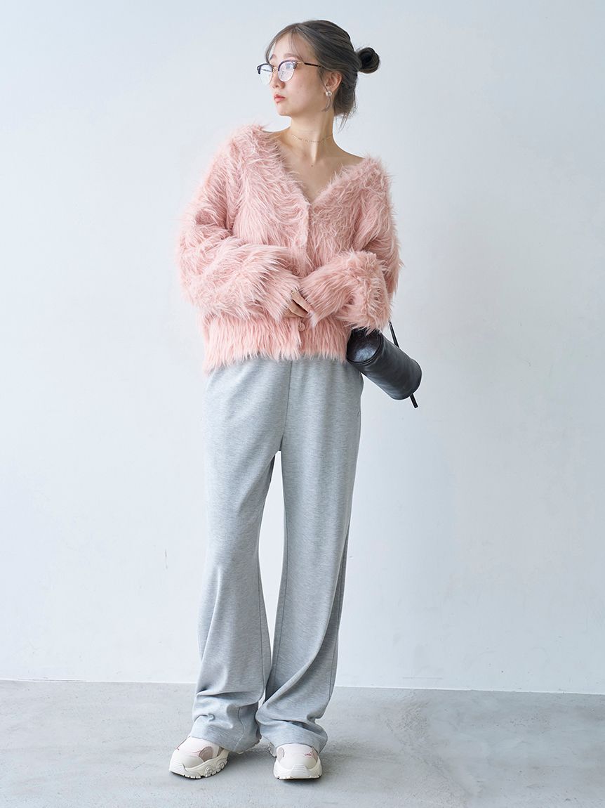 emmi atelier「Vネックシャギーニットカーディガン」|カーディガン|