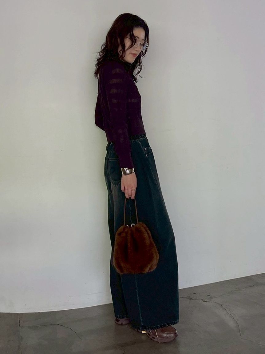 emmi atelier「シアーチェックニットカーディガン」|カーディガン|