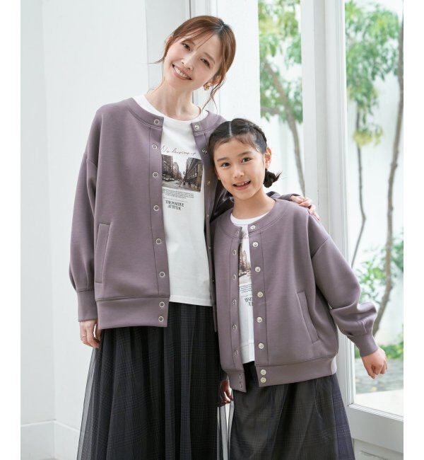 ikka kids「【洗濯機で洗える／親子コーデ】ダンボールドットボタンカーディガン（120~160cm）」|Tシャツ・カットソー|