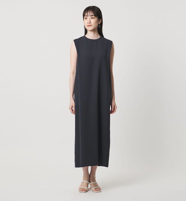 UNITED ARROWS「Drapy タック ノースリーブ ストライプ ワンピース ‐ウォッシャブル‐」|ワンピース|