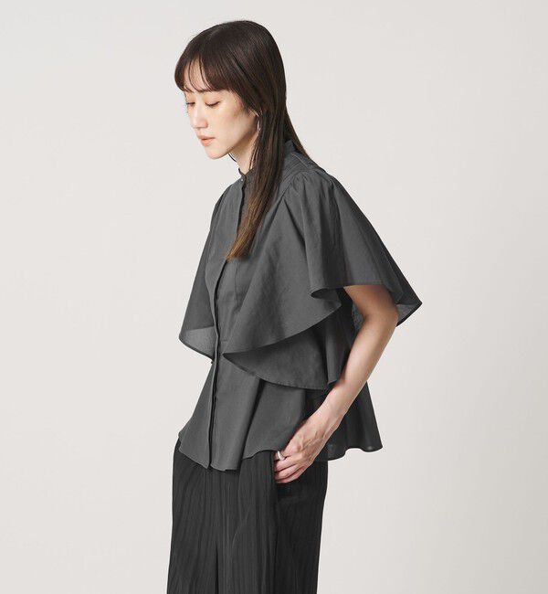 UNITED ARROWS「オーガンジー ペプラム フレア ブラウス ‐ウォッシャブル‐」|シャツ・ブラウス|