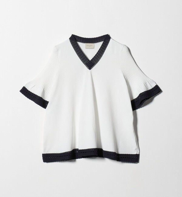 UNITED ARROWS「Vネック ニット ショートスリーブ チュニック」|ニット・セーター|