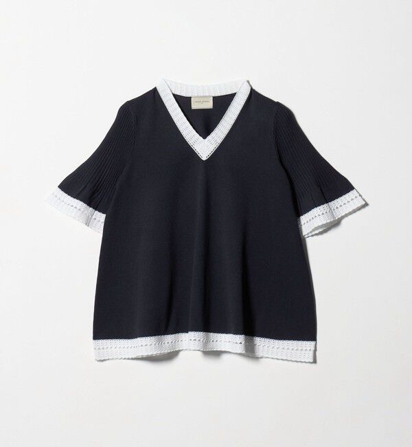 UNITED ARROWS「Vネック ニット ショートスリーブ チュニック」|ニット・セーター|