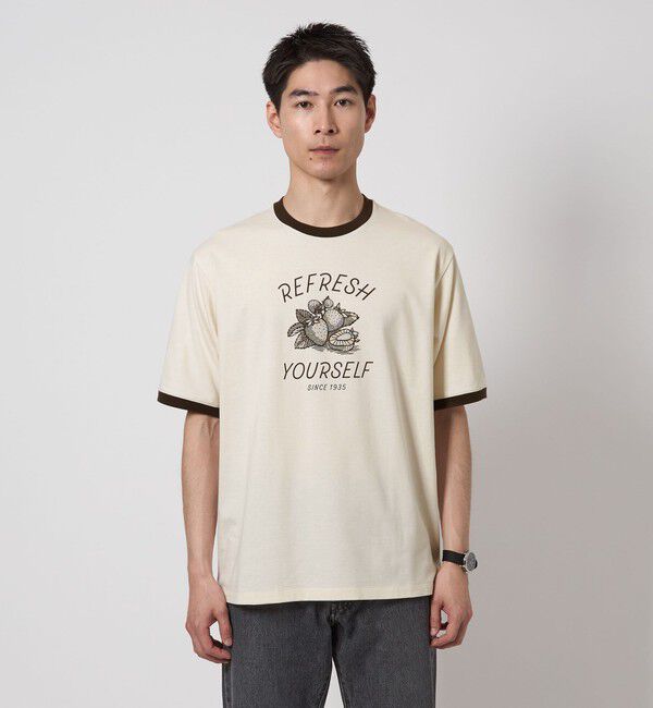 UNITED ARROWS green label relaxing「＜OSORA CAFE＞リンガー Tシャツ」|Tシャツ・カットソー|