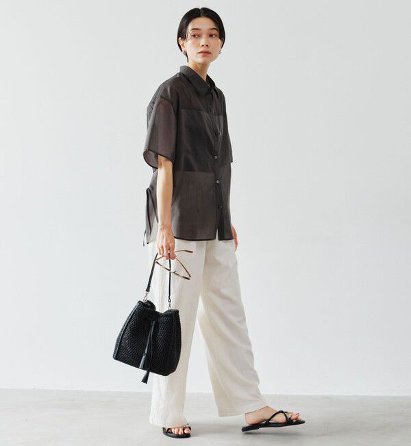 UNITED ARROWS green label relaxing「BREEZE LINEN ブリーズリネン ワイド パンツ オフホワイト ドット」|その他|