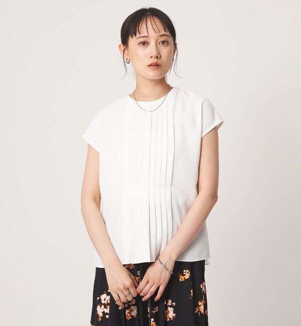 UNITED ARROWS green label relaxing「プリーツ キリカエ フレンチスリーブ ブラウス」|シャツ・ブラウス|