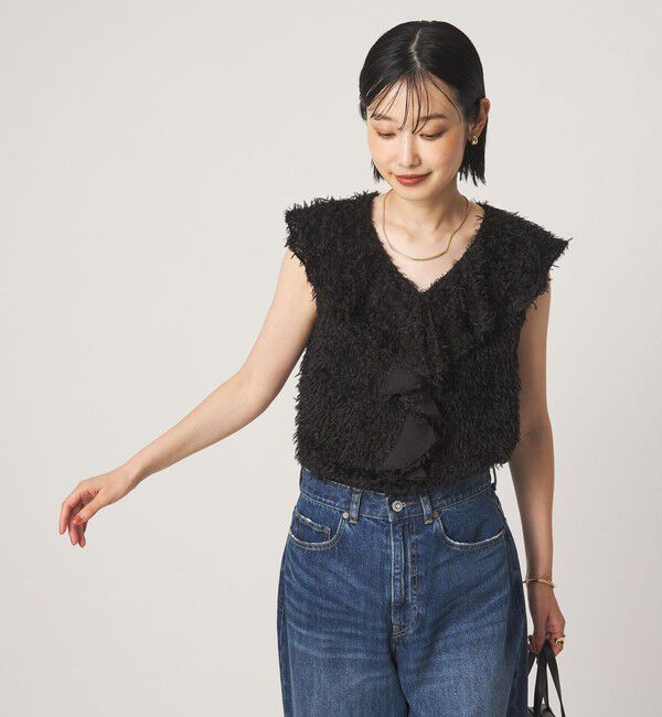 UNITED ARROWS green label relaxing「シアー ジャガード ノースリーブ ブラウス」|シャツ・ブラウス|