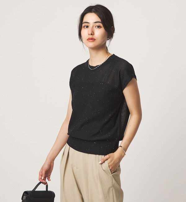 UNITED ARROWS green label relaxing「スパンコール ラメ ノースリーブ ニット」|ニット・セーター|