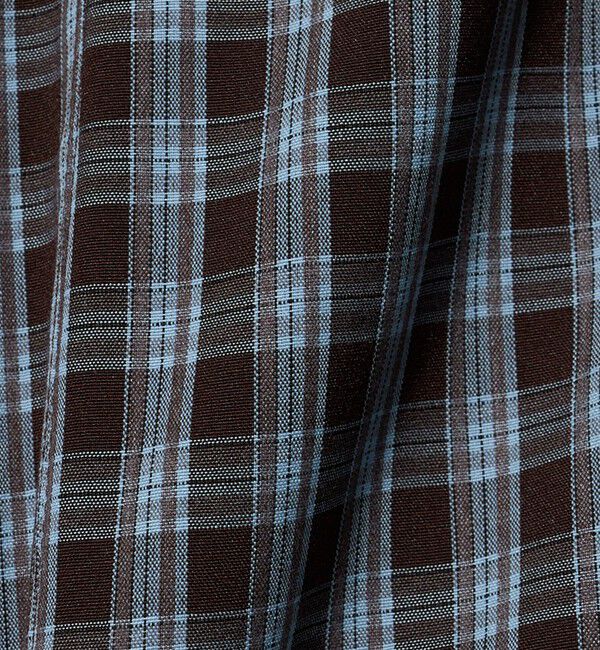 EMMEL REFINES「＜EMMEL REFINES＞EM ソデギャザー キーネック チェックシャツ」|シャツ・ブラウス|