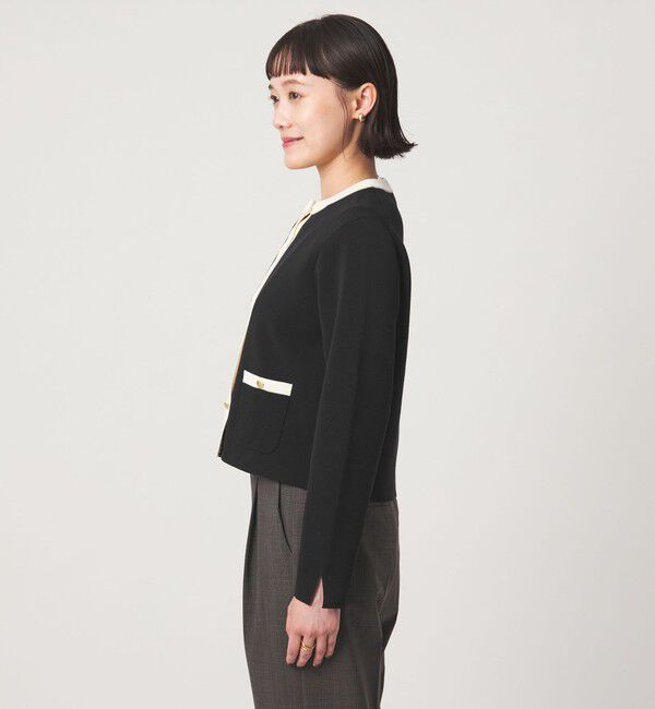 UNITED ARROWS green label relaxing「フォルム ノーカラー ニット カーディガン」|カーディガン|