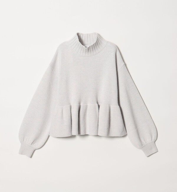 EMMEL REFINES「＜EMMEL REFINES＞EM TRNT ペプラム クルーネック ニットプルオーバー」|ニット・セーター|LT.GRAY