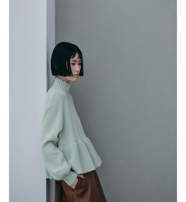 EMMEL REFINES「＜EMMEL REFINES＞EM TRNT ペプラム クルーネック ニットプルオーバー」|ニット・セーター|