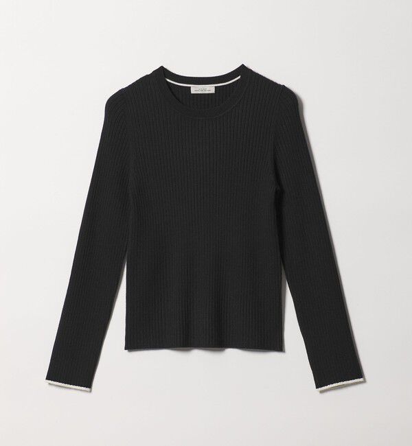 UNITED ARROWS green label relaxing「【WEB限定】＜at ease＞ソデサキ バイカラー プルオーバー ニット 2」|ニット・セーター|BLACK