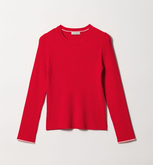 UNITED ARROWS green label relaxing「【WEB限定】＜at ease＞ソデサキ バイカラー プルオーバー ニット 2」|ニット・セーター|RED