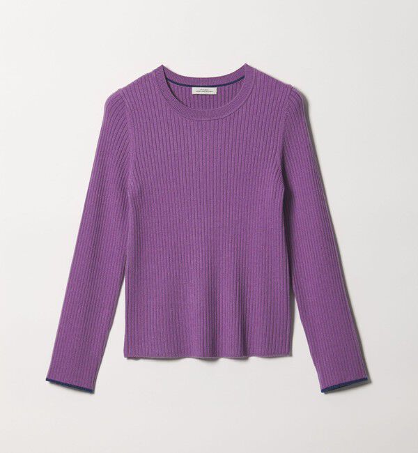 UNITED ARROWS green label relaxing「【WEB限定】＜at ease＞ソデサキ バイカラー プルオーバー ニット 2」|ニット・セーター|PURPLE