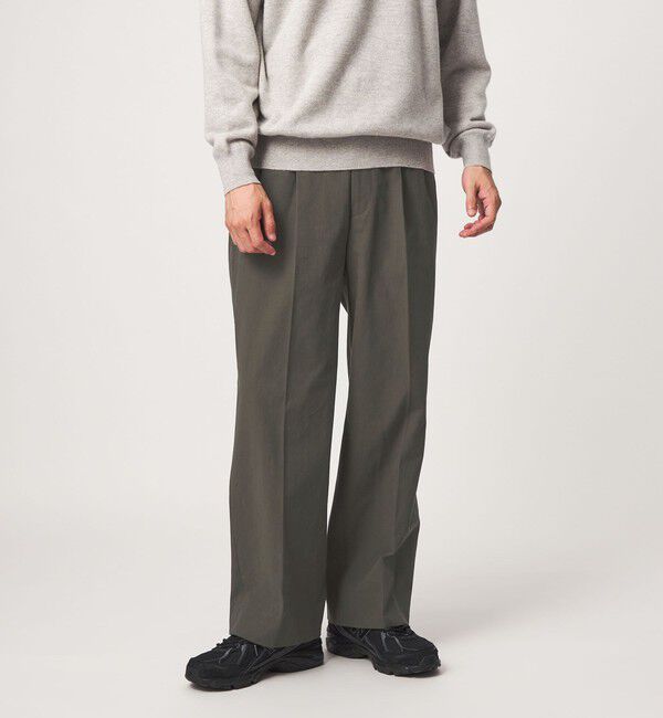 UNITED ARROWS green label relaxing「ハイツイスト 2P ワイド ストレート パンツ W5」|チノ|DK.GREEN