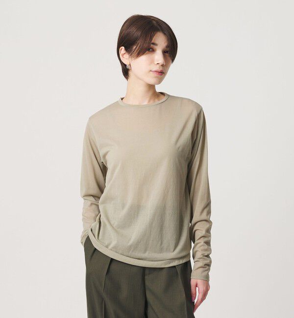 BEAUTY&YOUTH UNITED ARROWS「コットンナイロン天竺 シアー クルーネック Tシャツ」|Tシャツ・カットソー|LIME
